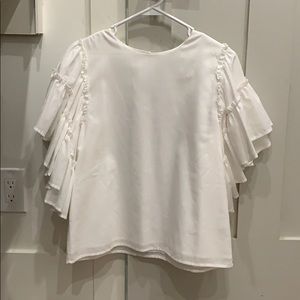 Mud Pie Ruffle White shirt NWT
